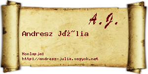 Andresz Júlia névjegykártya